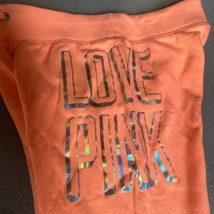 PINK sweatpants peach holo Small
